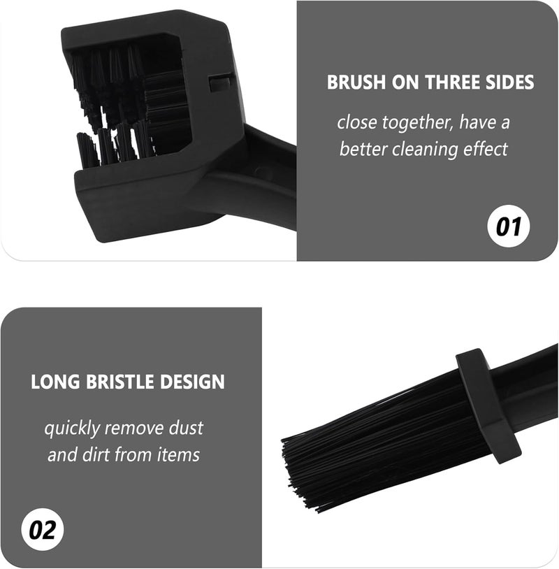 Stacool 2PCS Motorcycle Chain Brush,Double-Ended Motorcycle Chain Cleaner with Three-Sided and Long Bristles,Universal Motorcycle Chain Cleaning Kit for Motorcycle Bicycle Mountain Bike (Black/2PCS) - Image 3